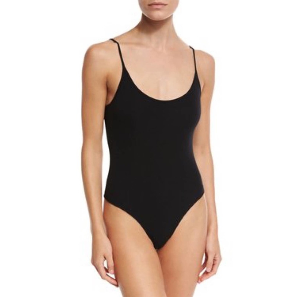 ATM Pima Cotton Cami Bodysuit Black sz S small